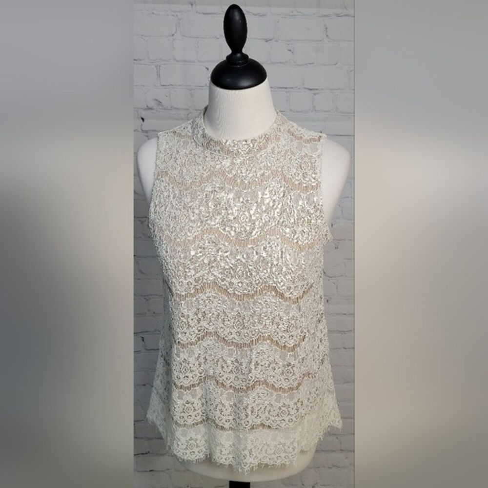 Rose & Olive Lace Overlay Tank size Sm